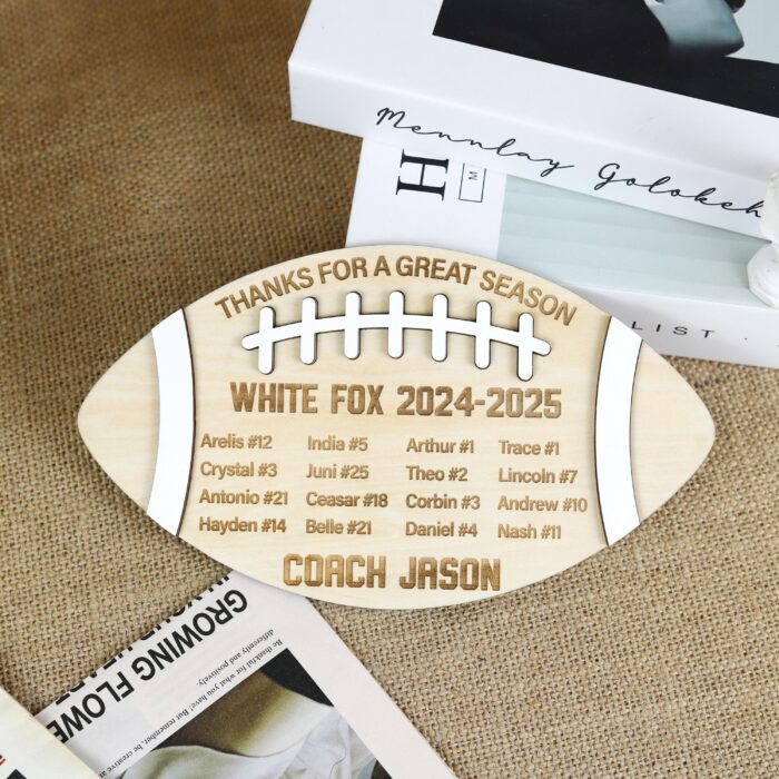 Custom Football Name Sign| Personalized Football Player Sign| Engraved Football Name Plaque - Image 5