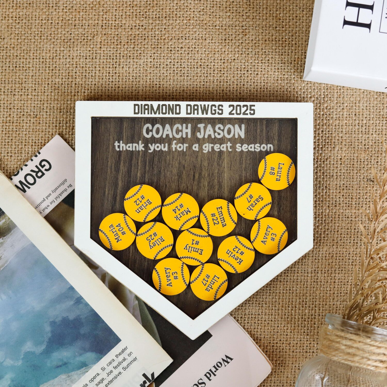 Softball baseball keepsake sign