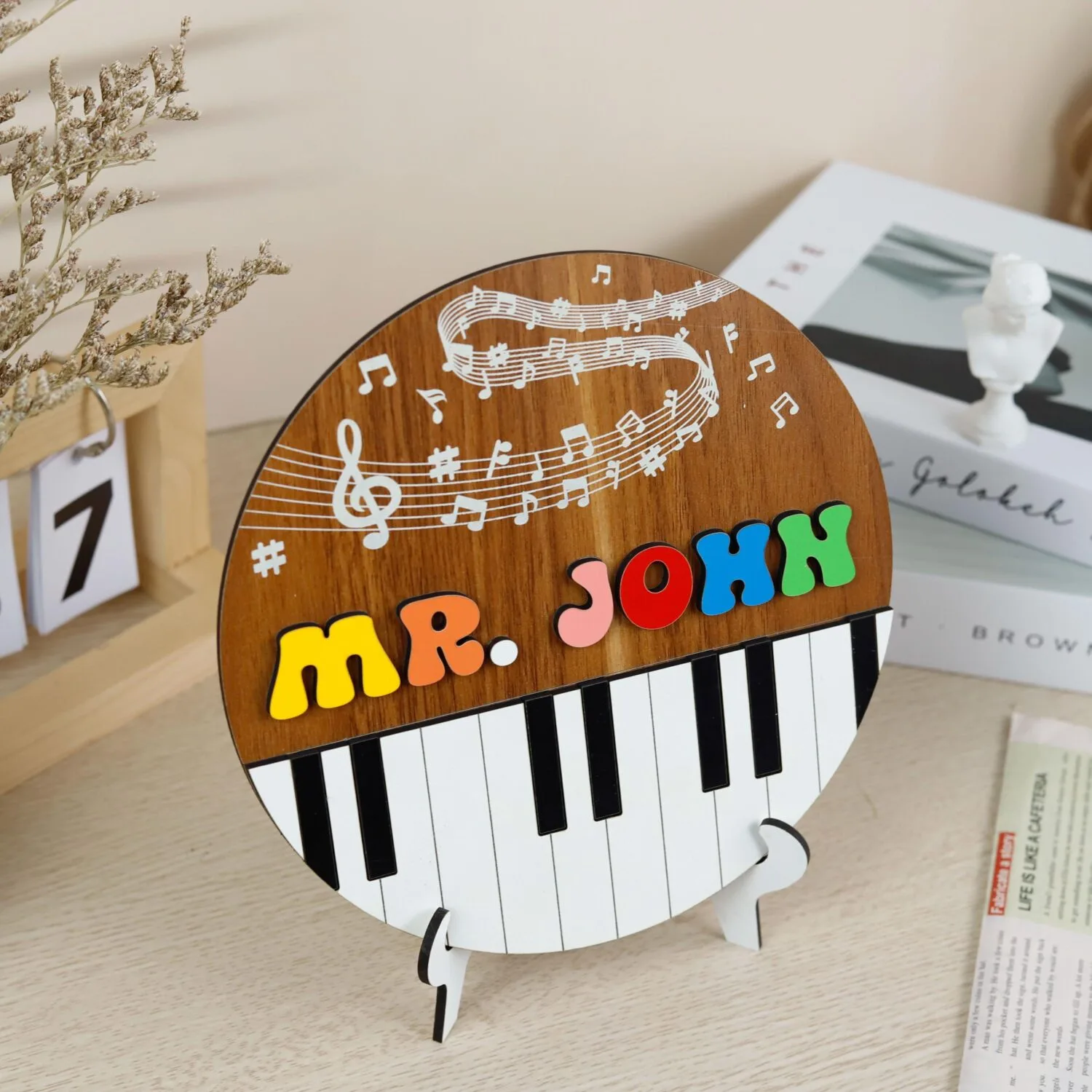 Custom Music Teacher Door Sign| Personalized Music Classroom Sign|  Music Teacher Name Sign - Image 4