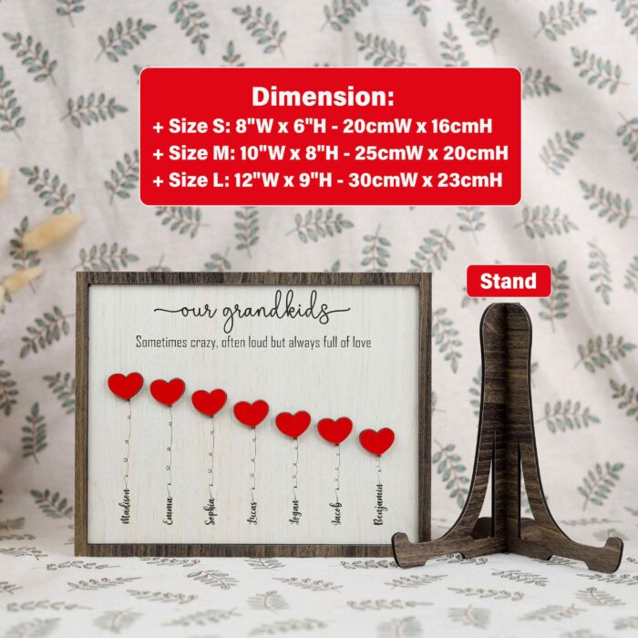Personalized Grandkids Sign| Wooden Family Plaque | Grandparent Gift with Grandkids’ Names - Image 2