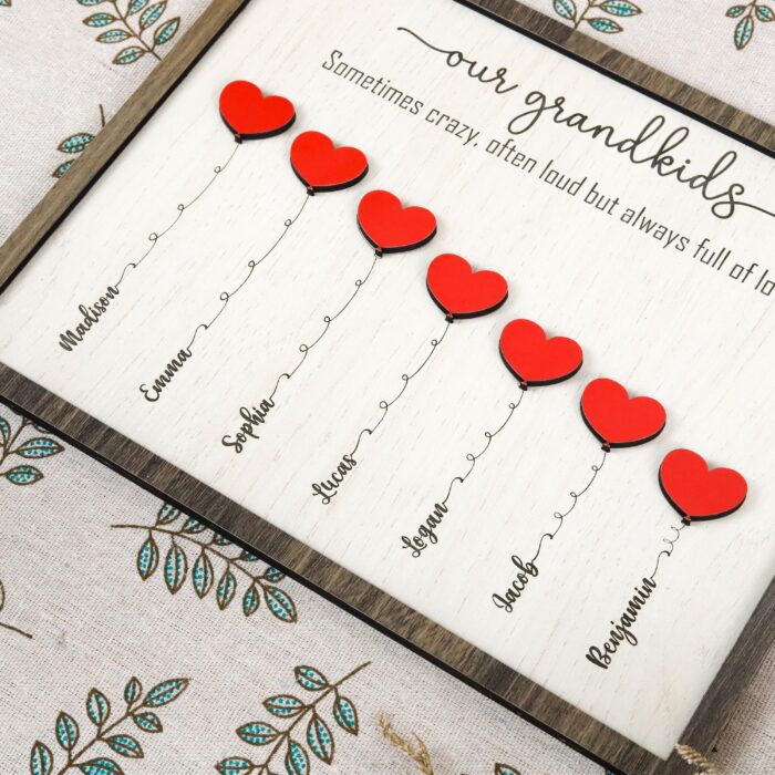 Personalized Grandkids Sign| Wooden Family Plaque | Grandparent Gift with Grandkids’ Names - Image 7