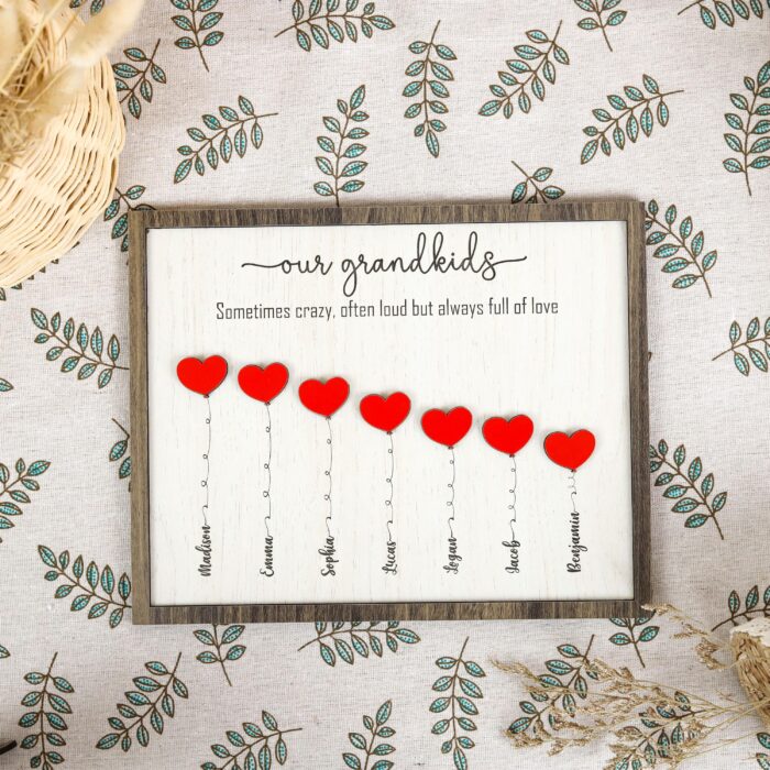 Personalized Grandkids Sign| Wooden Family Plaque | Grandparent Gift with Grandkids’ Names - Image 5