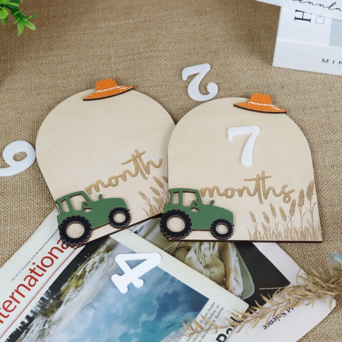 Custom Tractor Birth Sign| Personalized Farm Baby Gift| Engraved Tractor Birth Sign | Personalized Farm Baby Name Sign - Image 6