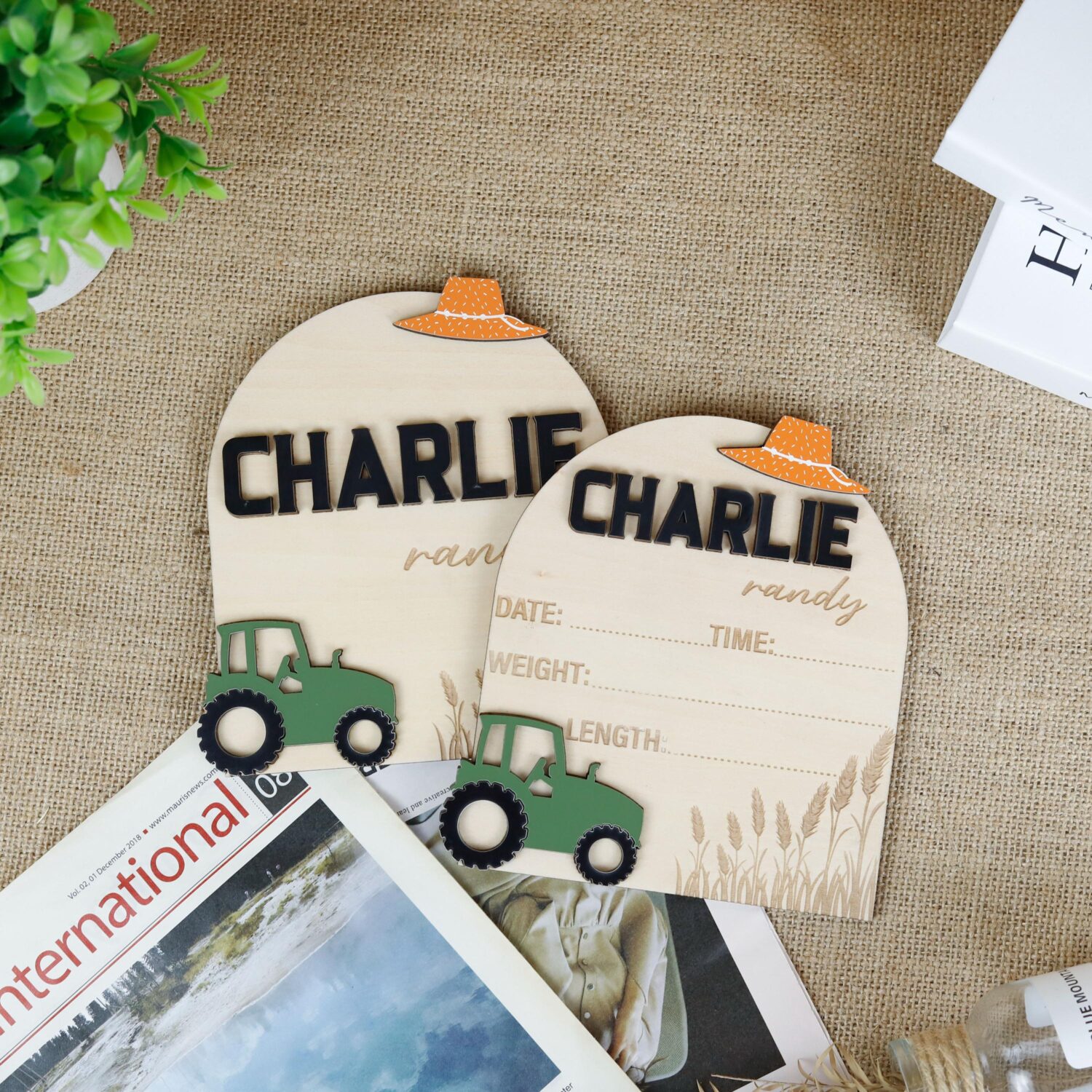 Tractor nursery keepsake