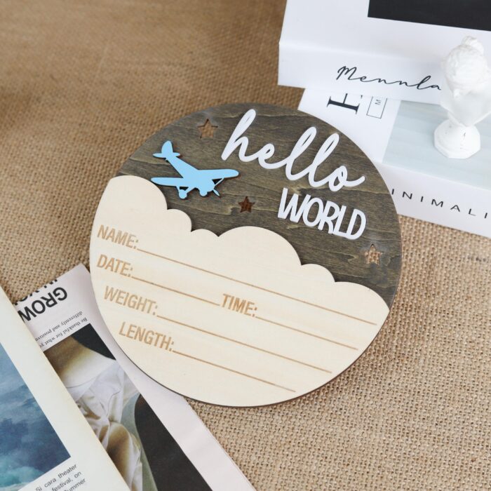 Personalized Hello World Baby Birth Stats Sign | Custom Name & Stats Baby Sign | Welcome, Baby! Engraved Hello World Nursery Keepsake - Image 5