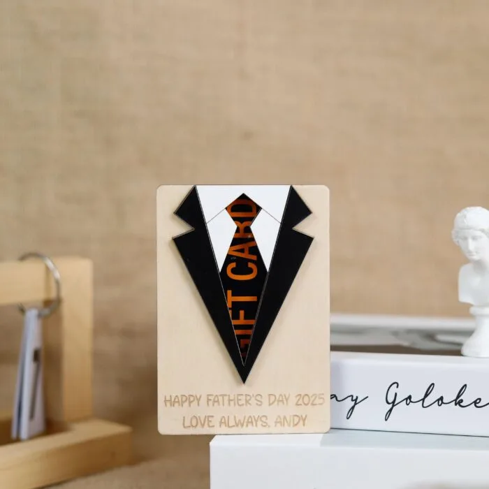 Custom Wooden Gift Card Holder | A Gift He’ll Keep Forever | Personalized Gift for Dad