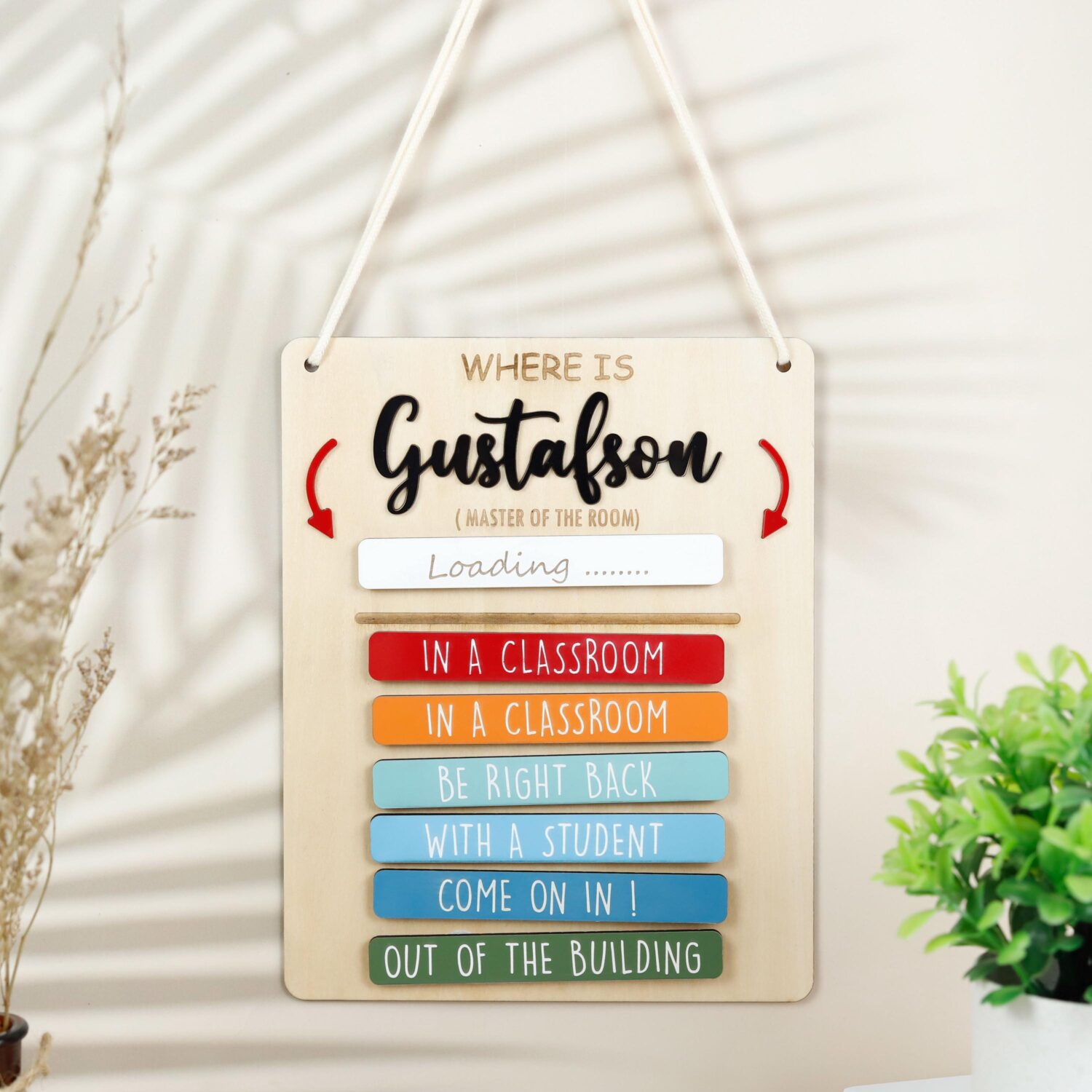 Classroom door hanger