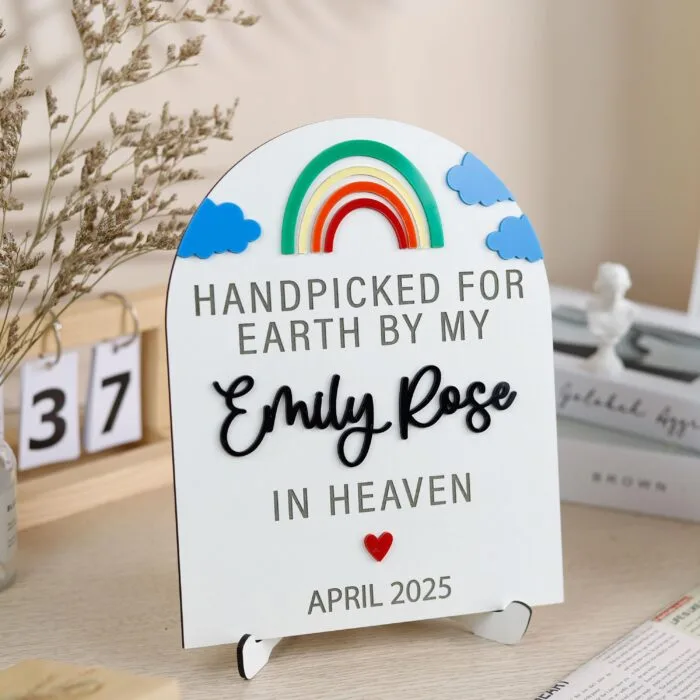 Rainbow Baby Announcement Sign| Custom Rainbow Baby Reveal Gift| Rainbow Baby Pregnancy Reveal - Image 6
