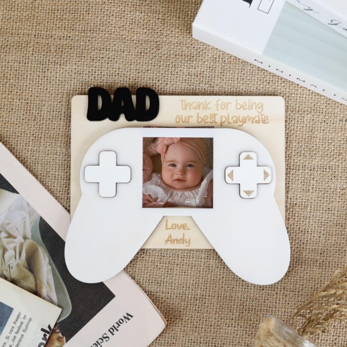 First Father’s Day Win! Custom Gamer Dad Photo Frame |  Personalized Gamer Dad Keepsake Gift - Image 6