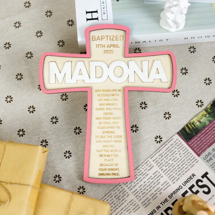 Personalized Baptism Name Sign|  Custom Christening Plaque| Baptism Wall Sign with Bible Verse - Image 7