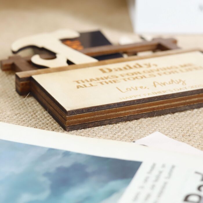 Custom Dad Toolbox Gift | Personalized Father’s Day Toolbox Card | Wooden Toolbox Gift Card Holder - Image 10