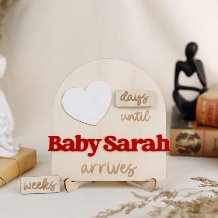 Custom Baby Countdown Sign | Celebrate Every Day Until Baby Arrives | Personalized Pregnancy Plaque