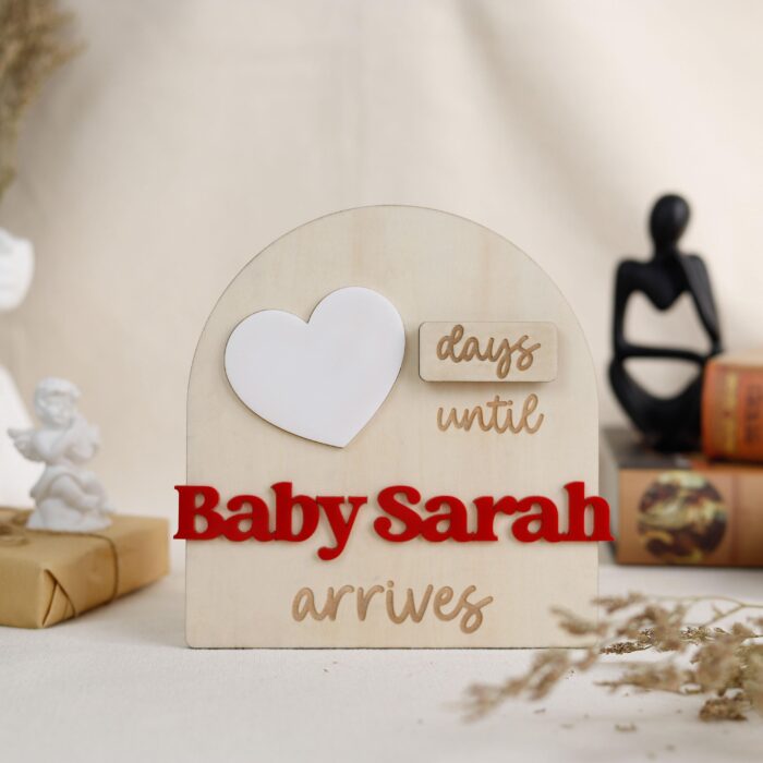 Custom Baby Countdown Sign | Celebrate Every Day Until Baby Arrives | Personalized Pregnancy Plaque - Image 6