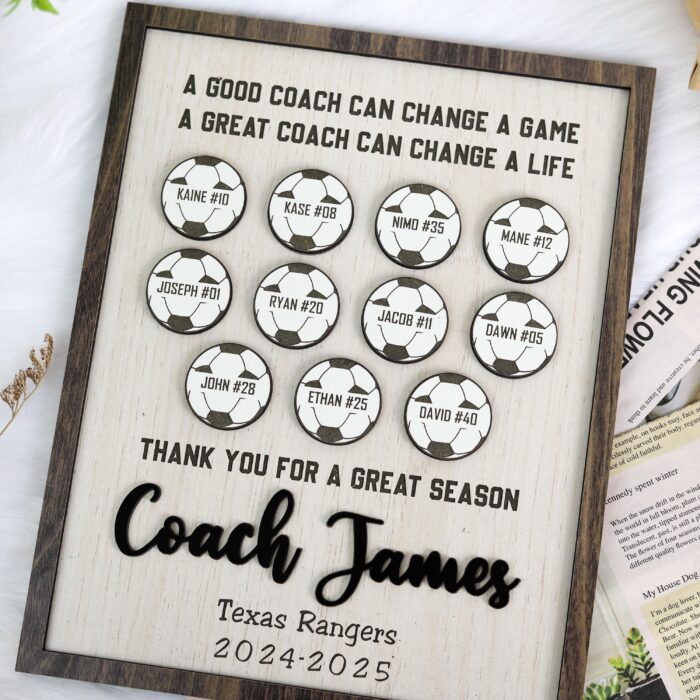 Thank You, Coach! Personalized Soccer Plaque | Engraved Soccer Coach Appreciation Sign | Personalized Team Gift for Beloved Soccer Coach - Image 8