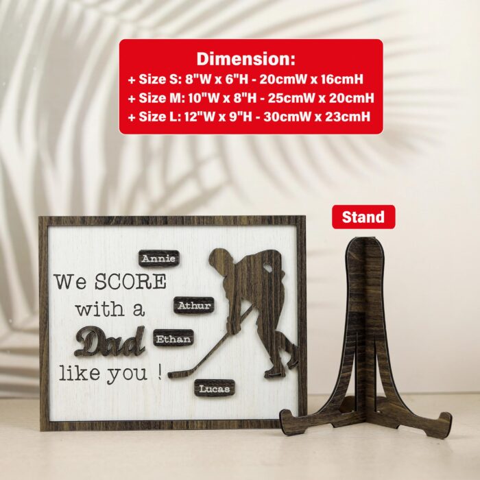 Hockey Dad Engraved Gift | Custom Plaque for Hockey Dads | Personalized Hockey Tribute - Image 2