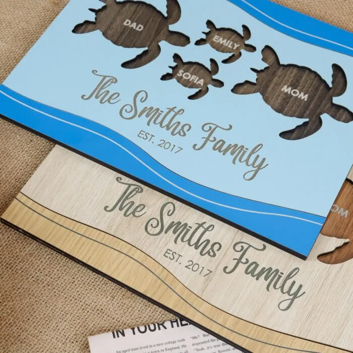 Custom Turtle Family Sign with Names & Dates| Personalized Turtle Family Sign for Homes| Turtle Family Sign with Names for Home - Image 8