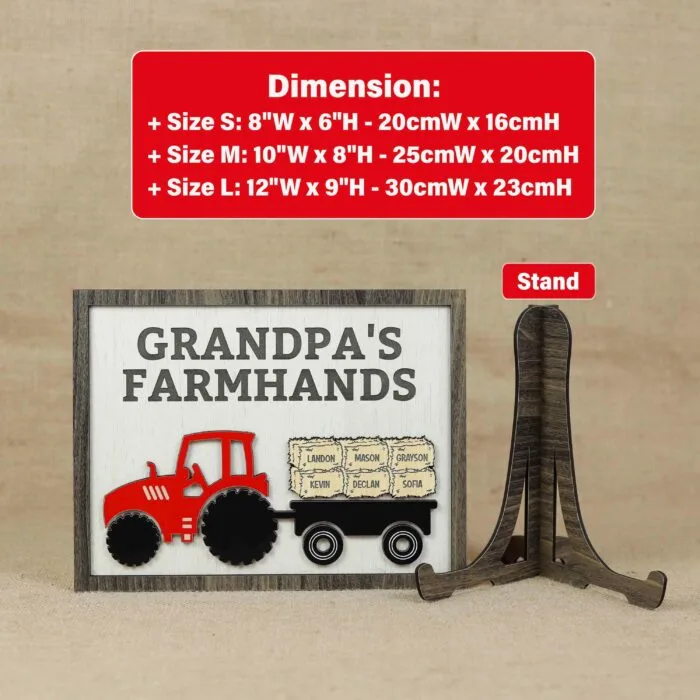 Custom Grandpa Tractor Sign with Grandkids’ Names| Personalized Tractor Sign for Grandpa’s Gift| Grandpa’s Farm Sign with Kids’ Names - Image 2