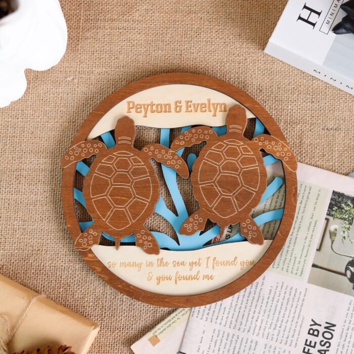 Custom Couple Turtle Sign| Personalized Ocean| Inspired Love Decor - Image 4