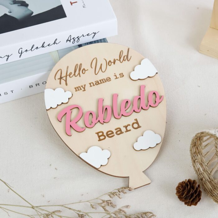 Personalized Cloud Balloon Sign | Custom Baby Balloon Wall Sign | Nursery Cloud Balloon Decor - Image 9