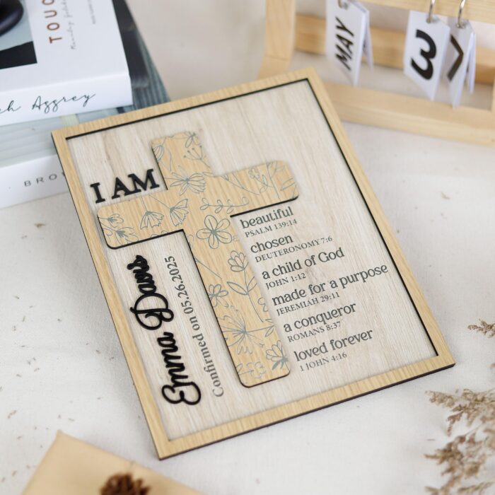 Custom Floral Confirmation Gift| Personalized Confirmation Plaque| Floral Confirmation Sign - Image 4