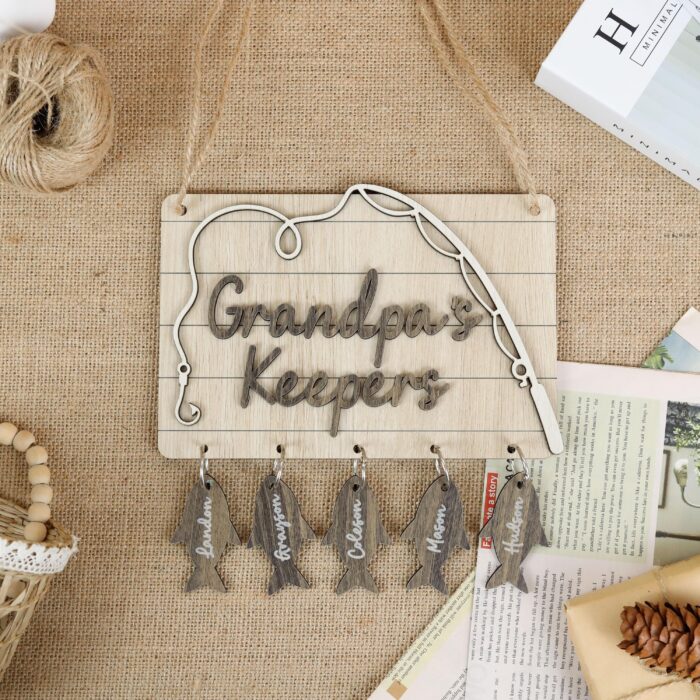 Custom Grandpa Sign with Grandkids’ Names| Personalized Grandpa Sign – Family Keepsake | Custom Grandkids Sign for Grandpa - Image 6