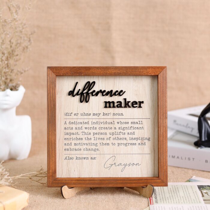 Custom Difference Maker Sign| Personalized Gift for Teachers, Coaches & Mentors - Image 10