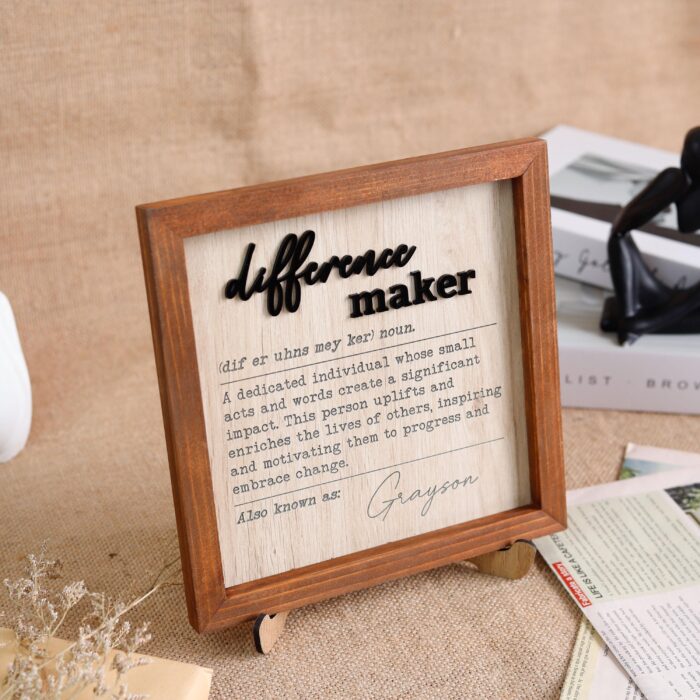 Custom Difference Maker Sign| Personalized Gift for Teachers, Coaches & Mentors - Image 8