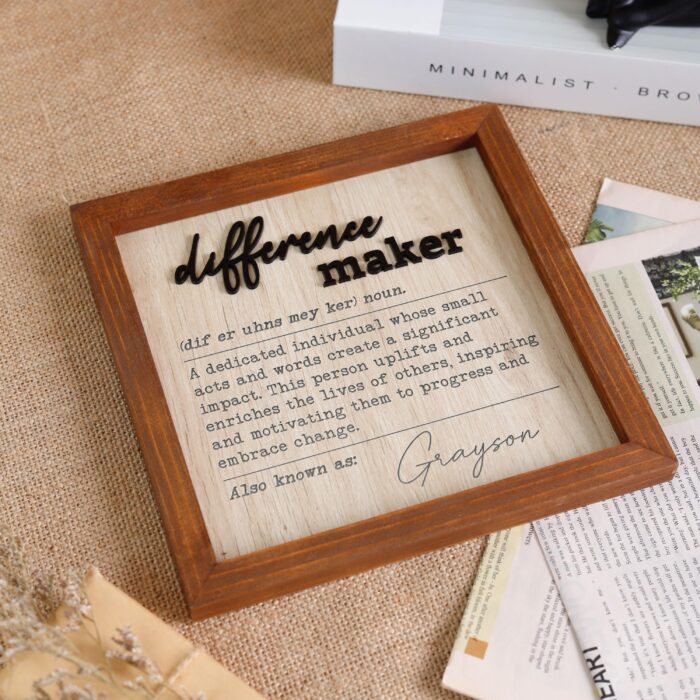 Custom Difference Maker Sign| Personalized Gift for Teachers, Coaches & Mentors - Image 11
