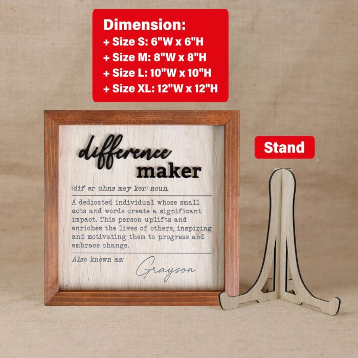 Custom Difference Maker Sign| Personalized Gift for Teachers, Coaches & Mentors - Image 2
