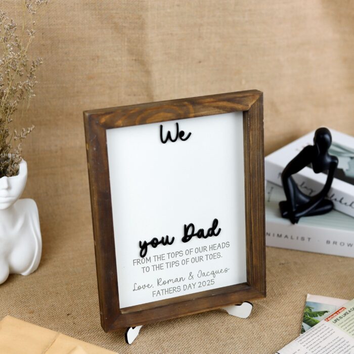 Custom Footprint Dad Sign with Kids’ Names| Custom Father’s Day Footprint Sign| Personalized Dad Sign – Footprint Keepsake - Image 10