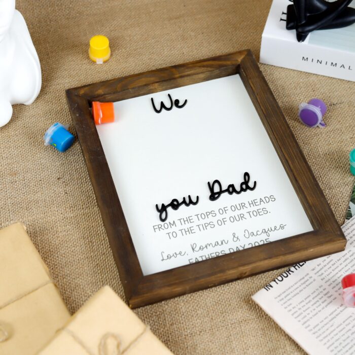 Custom Footprint Dad Sign with Kids’ Names| Custom Father’s Day Footprint Sign| Personalized Dad Sign – Footprint Keepsake - Image 6