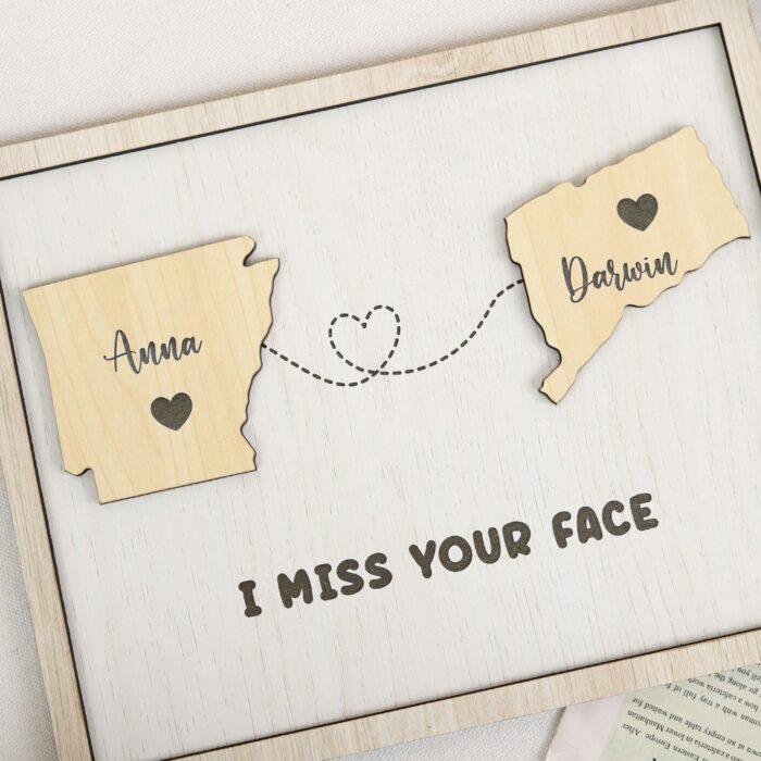 Long Distance Relationship Gift for Couples| Personalized Long Distance Love Gift| Engraved Long Distance Couple Sign - Image 7