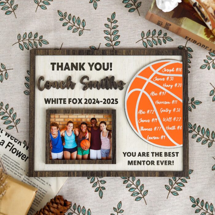 Personalized Basketball Coach Frame | Custom Coach Photo Frame | Engraved Coach Picture Frame - Image 4