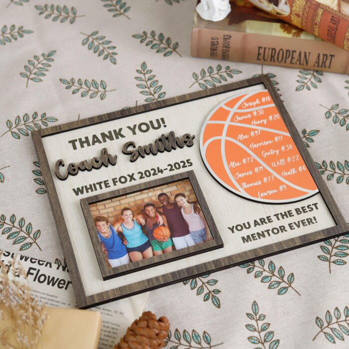 Personalized Basketball Coach Frame | Custom Coach Photo Frame | Engraved Coach Picture Frame - Image 6