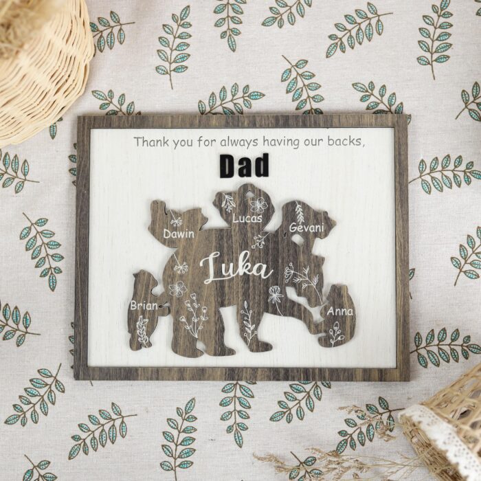 Custom Papa Bear Sign| Personalized 3D Dad Plaque | Papa Bear Father’s Day Gift - Image 6