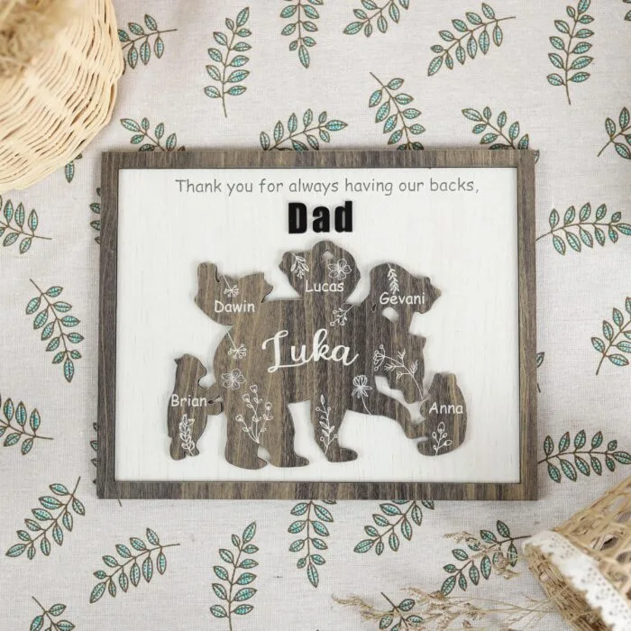 Custom Papa Bear Sign| Personalized 3D Dad Plaque | Papa Bear Father’s Day Gift - Image 6