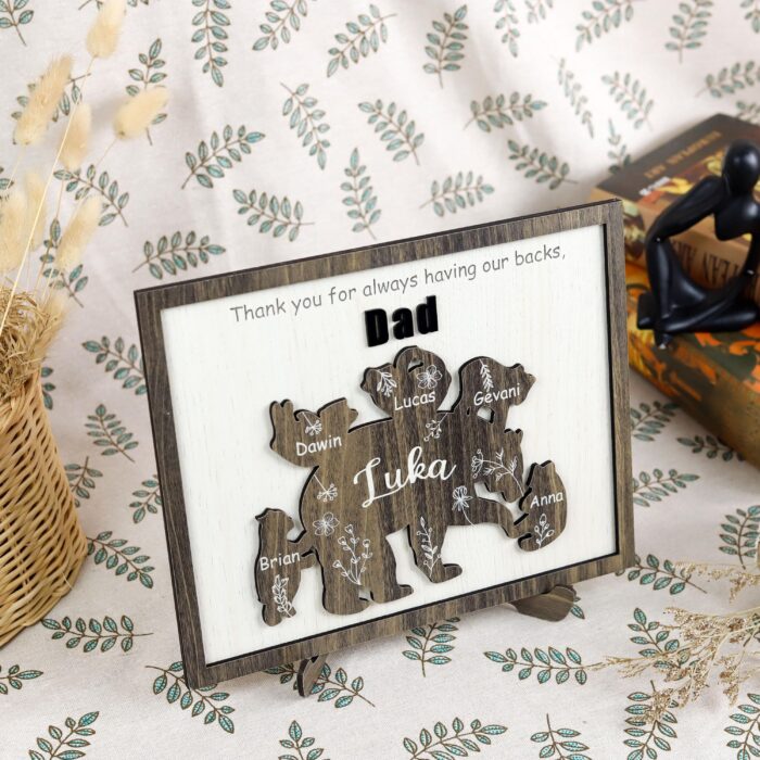 Custom Papa Bear Sign| Personalized 3D Dad Plaque | Papa Bear Father’s Day Gift - Image 8