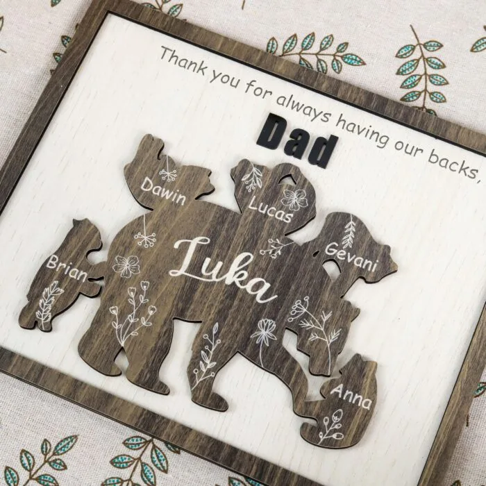 Custom Papa Bear Sign| Personalized 3D Dad Plaque | Papa Bear Father’s Day Gift - Image 9