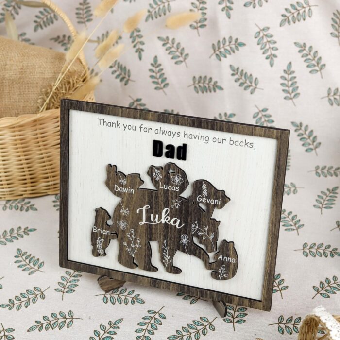 Custom Papa Bear Sign| Personalized 3D Dad Plaque | Papa Bear Father’s Day Gift - Image 5