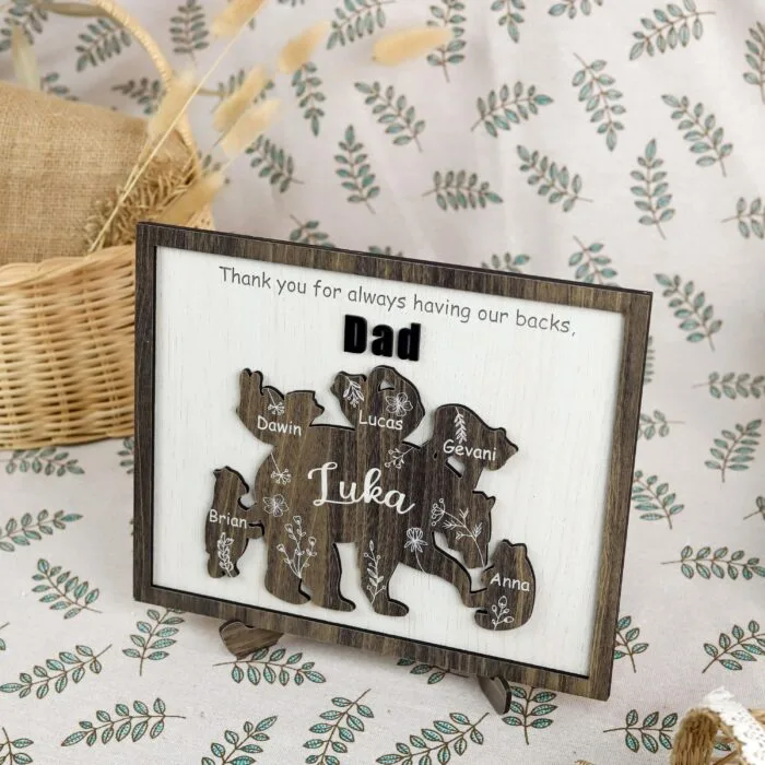 Custom Papa Bear Sign| Personalized 3D Dad Plaque | Papa Bear Father’s Day Gift - Image 5