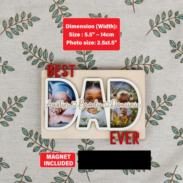 Custom Dad Photo Magnet | Personalized Father’s Day Frame | Best Dad Photo Magnet - Image 2