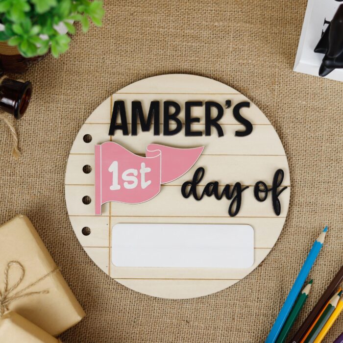 Personalized School Pennant | Custom Name School Sign | Back to School Photo Prop - Image 9