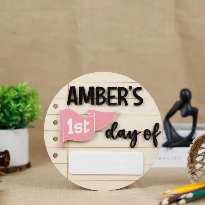 Personalized School Sign Pennant – Custom Name Back to School Prop | Custom School Sign – Personalized Pennant for Back to School Photos