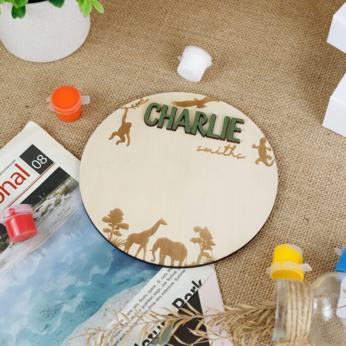 Custom Jungle Baby Birth Sign| Personalized Jungle Birth Stat Sign| Jungle Baby Birth Keepsake Gift - Image 7