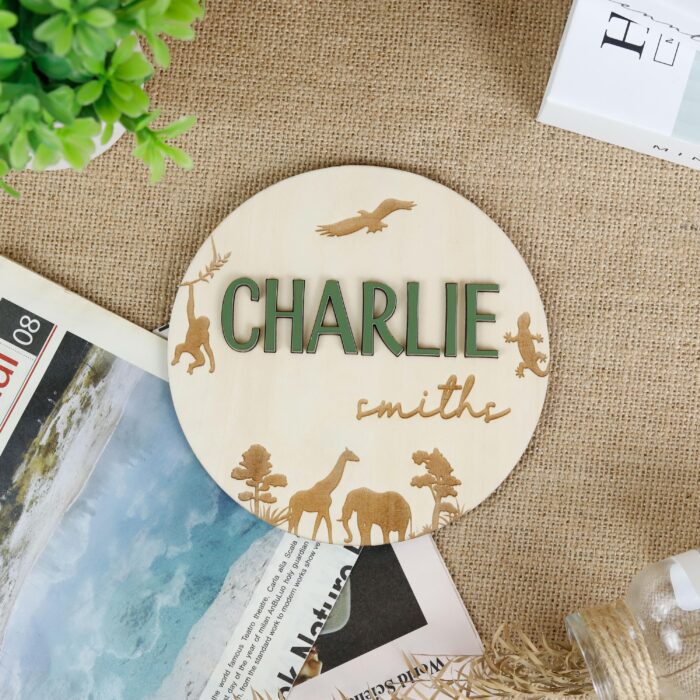 Custom Jungle Baby Birth Sign| Personalized Jungle Birth Stat Sign| Jungle Baby Birth Keepsake Gift - Image 8