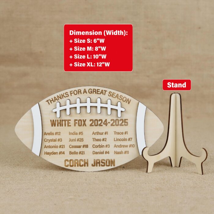 Custom Football Name Sign| Personalized Football Player Sign| Engraved Football Name Plaque - Image 2