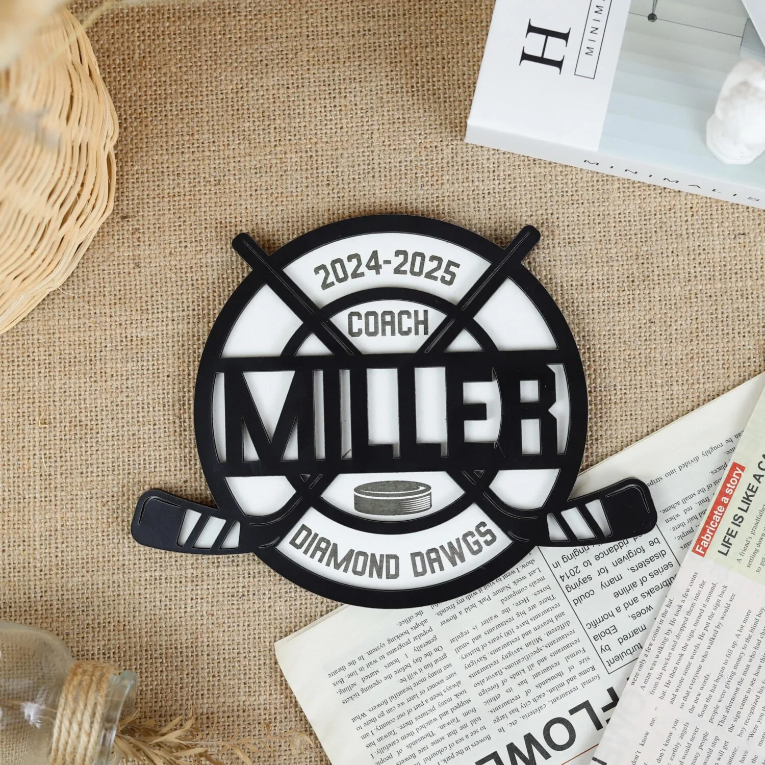 Custom Hockey Coach Gift Sign| Personalized Coach Sign for Hockey| Engraved Hockey Coach Wall Sign - Image 3