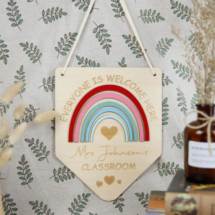Brighten a Teacher’s Day | Personalized Rainbow Plaque | Personalized Rainbow Sign | Custom Teacher Gift They’ll Love