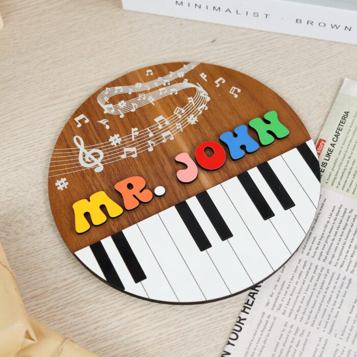 Custom Music Teacher Door Sign| Personalized Music Classroom Sign|  Music Teacher Name Sign - Image 8