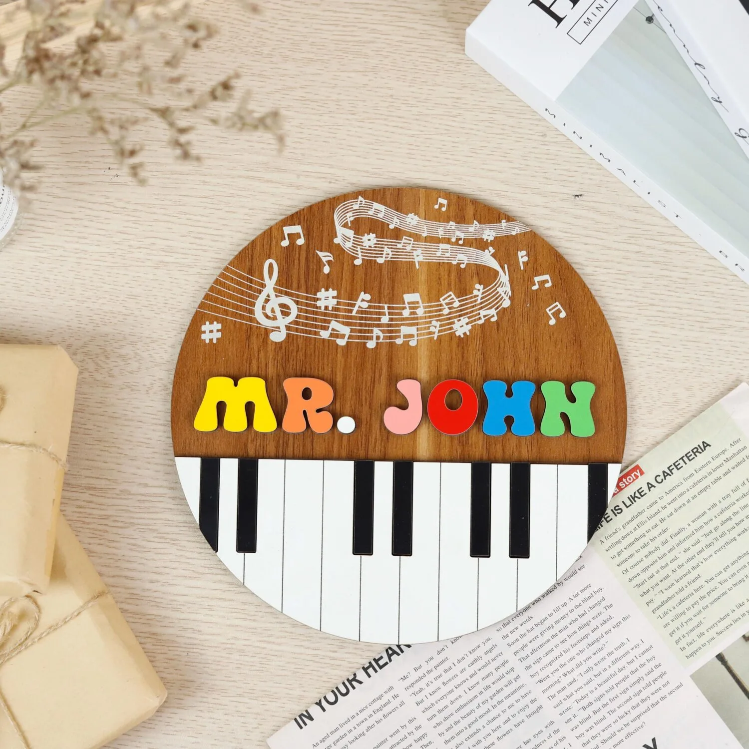 Custom Music Teacher Door Sign| Personalized Music Classroom Sign|  Music Teacher Name Sign - Image 3